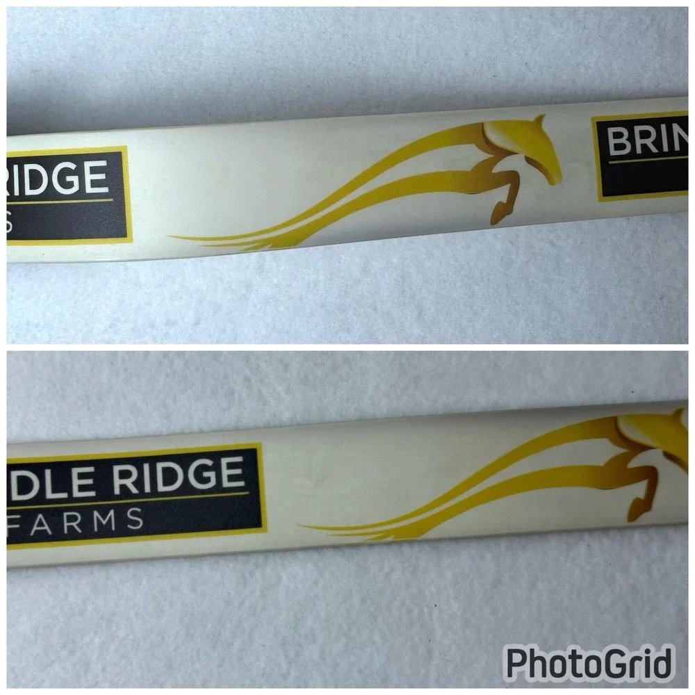 C4 Equestrian Belt Brindle Ridge Farms White Yellow Horse Adjustable READ